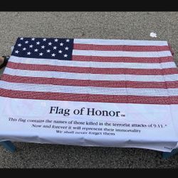 Flag of Honor, lists each person that perished on Sept. 11, 2001, 3’x5’