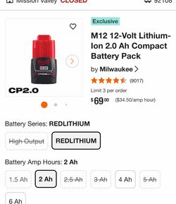 Milwaukee M12 REDLITHIUM CP1.5