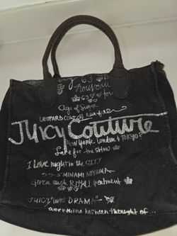 Juicy Couture Black Canvas Tote Bag