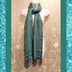 WOMENS TWO TONE AQUA NECK SCARF