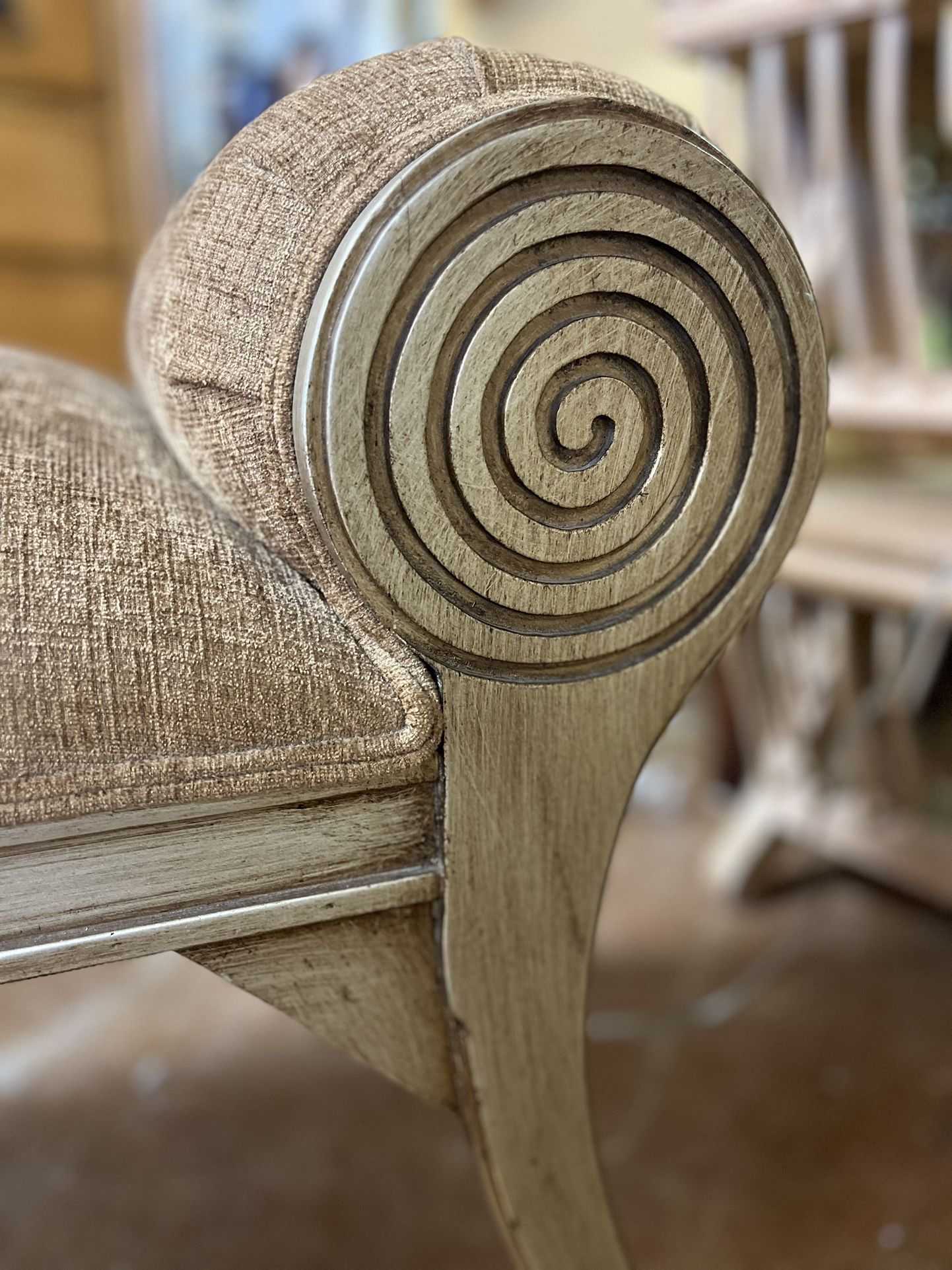 Vintage Regency Swirl Flared Bench