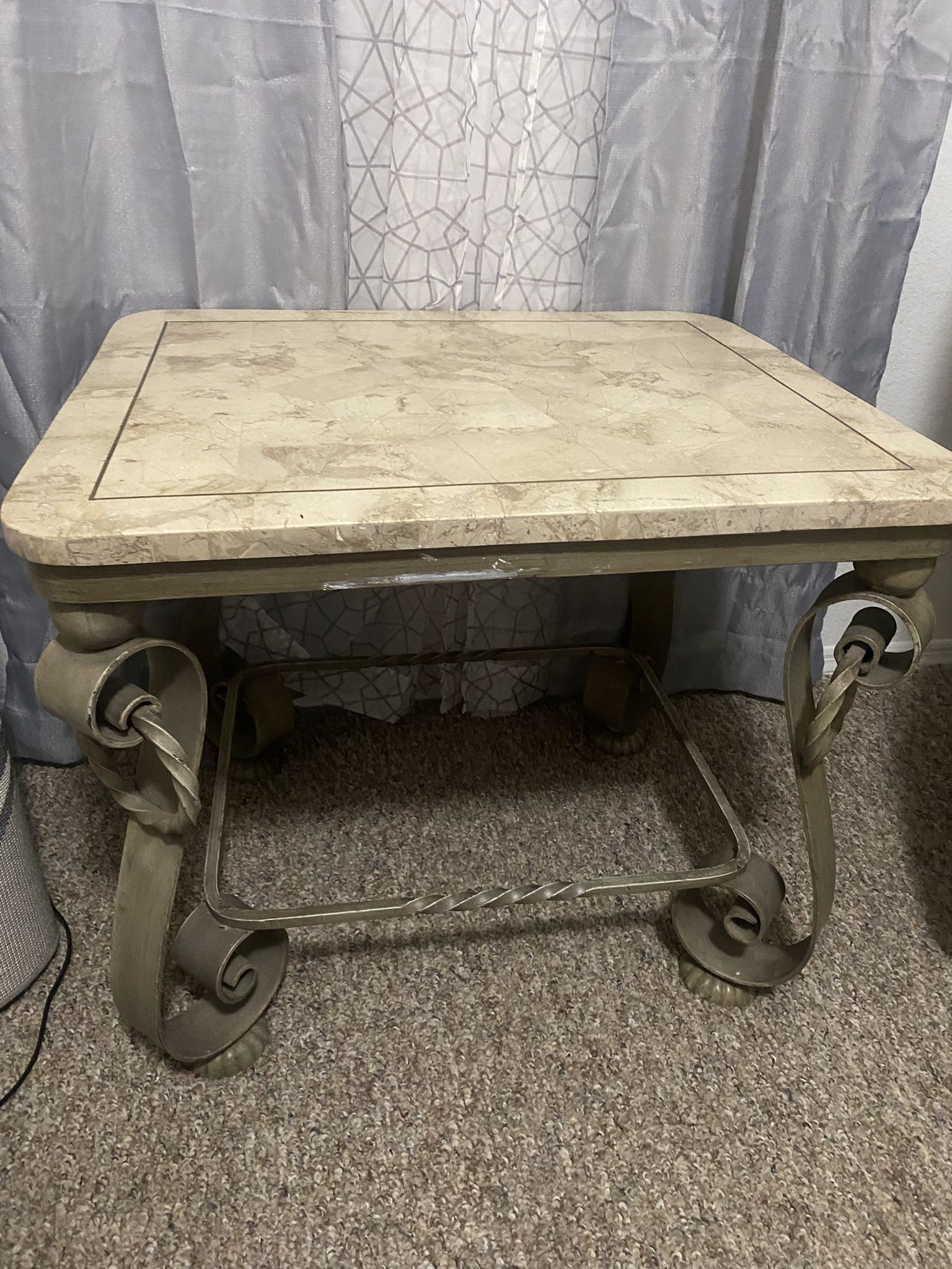 Marble Top End Table