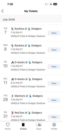 Dodgers Tickets July