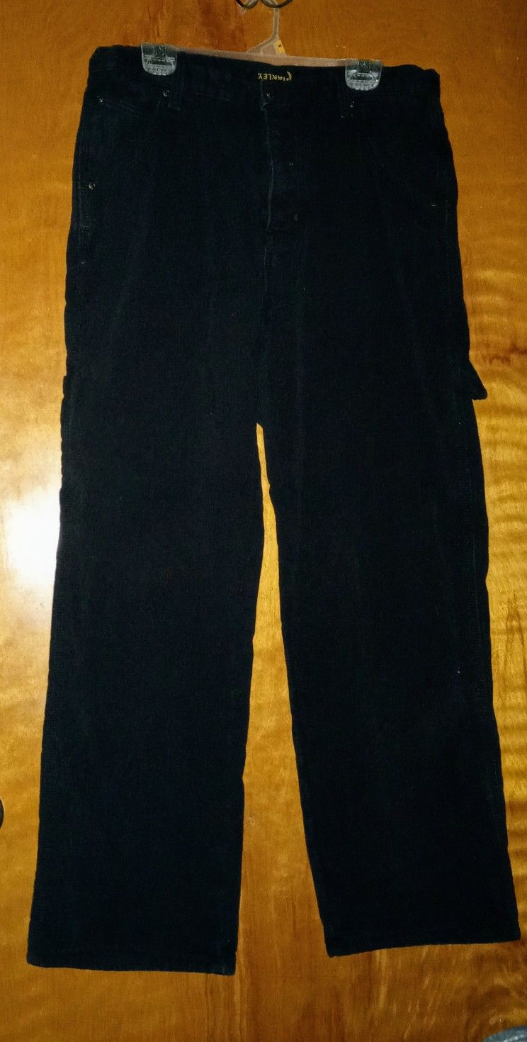 Men's Stanley Black 36X32 Classic Fit Fleece Lined Cargo Jeans