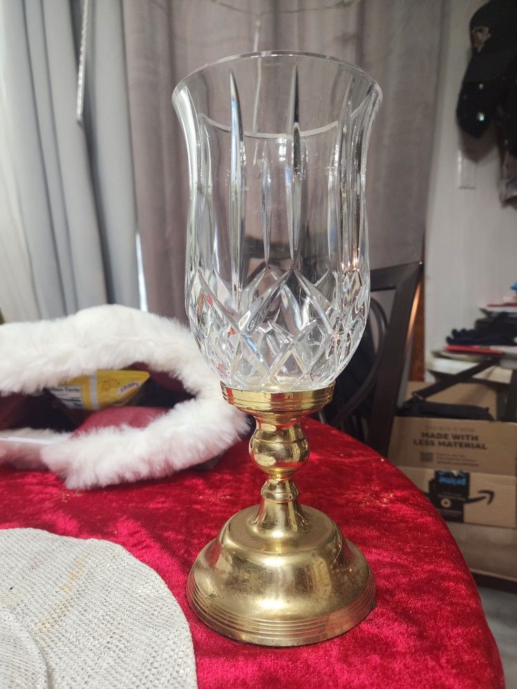 American Crystal Collection Crystal Hurricane Lamp Vibtage , Rare