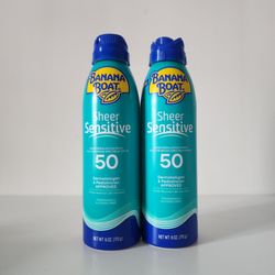 2 Banana Boat Sheer Sensitive Sunscreen Lotion Spray