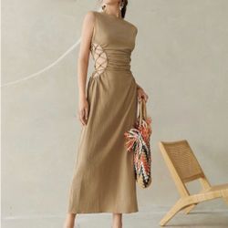 Sexy Cotton Maxi Dress - Size S - NEW