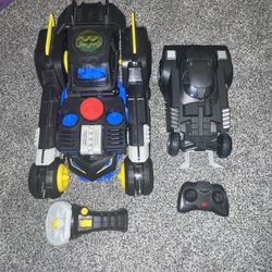 2 Batman Remote Control Cars - Transforms And Ejects