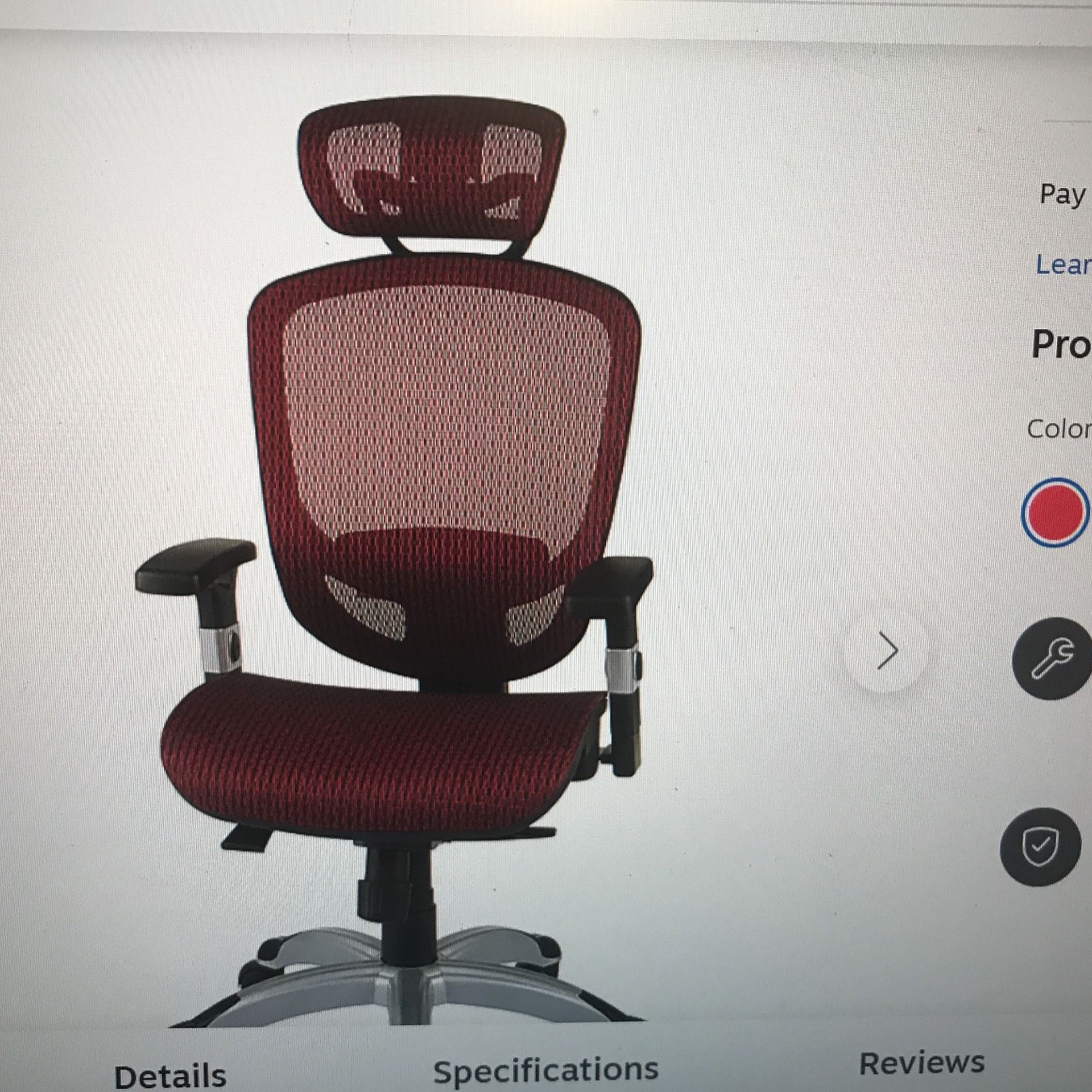 FlexFit Hyken Mesh Task Chair, Maroon