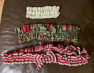 Set of 3 Festive Fabric Garters 
