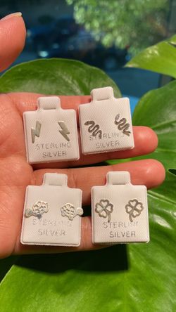 925 Sterling Silver Earrings/ Aretes Plata Ley 925