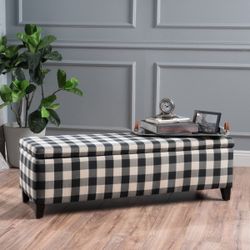 Like New Modern Black & White Check Storage Bench • $65
