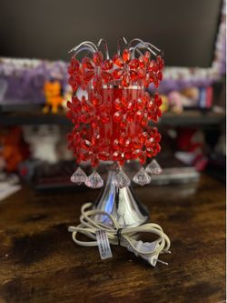 Y2K Red Acrylic Flower Touch Lamp