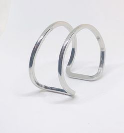 Silver tone cuff artisan bracelet
