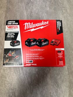 Milwaukee M18 18-Volt Lithium-Ion High Output Starter Kit with Two 6.0 Ah Battery and Charger