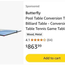 Butterfly Ping Pong Table Top *NEW*