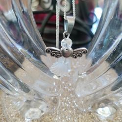 White Angel With Silver Chain