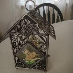 GLASS AND METAL HOUSE (6 1/2" TALL)