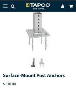 TAPCO surface-mount post anchor