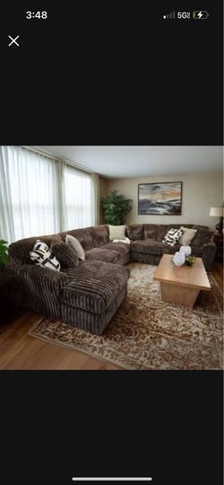 Brand new Ashley’s chocolate brown midnight madness sectional set
