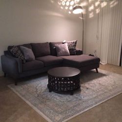 Gray Sofa Couch L-Shape