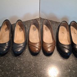 Life Stride Velocity Memory Foam  Ballet Style Low Wedge Shoes Sz 9.5