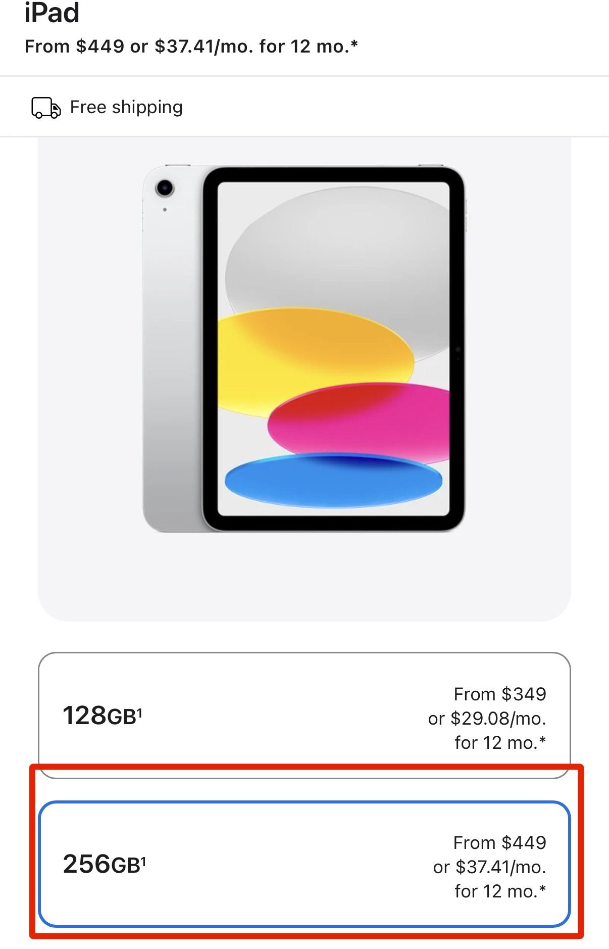 Apple A 16 Ipad 256 GB NEW With Beats Earbuds