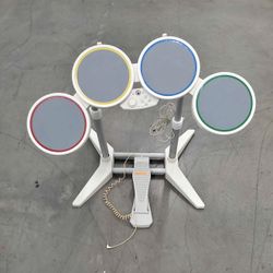 Official Nintendo Wii Rock Band Drum Set Wired Harmonix 19092 + Stand + Pedal