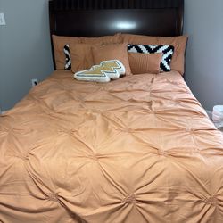 Queen Size Bed Frame, Mattress And Box Spring