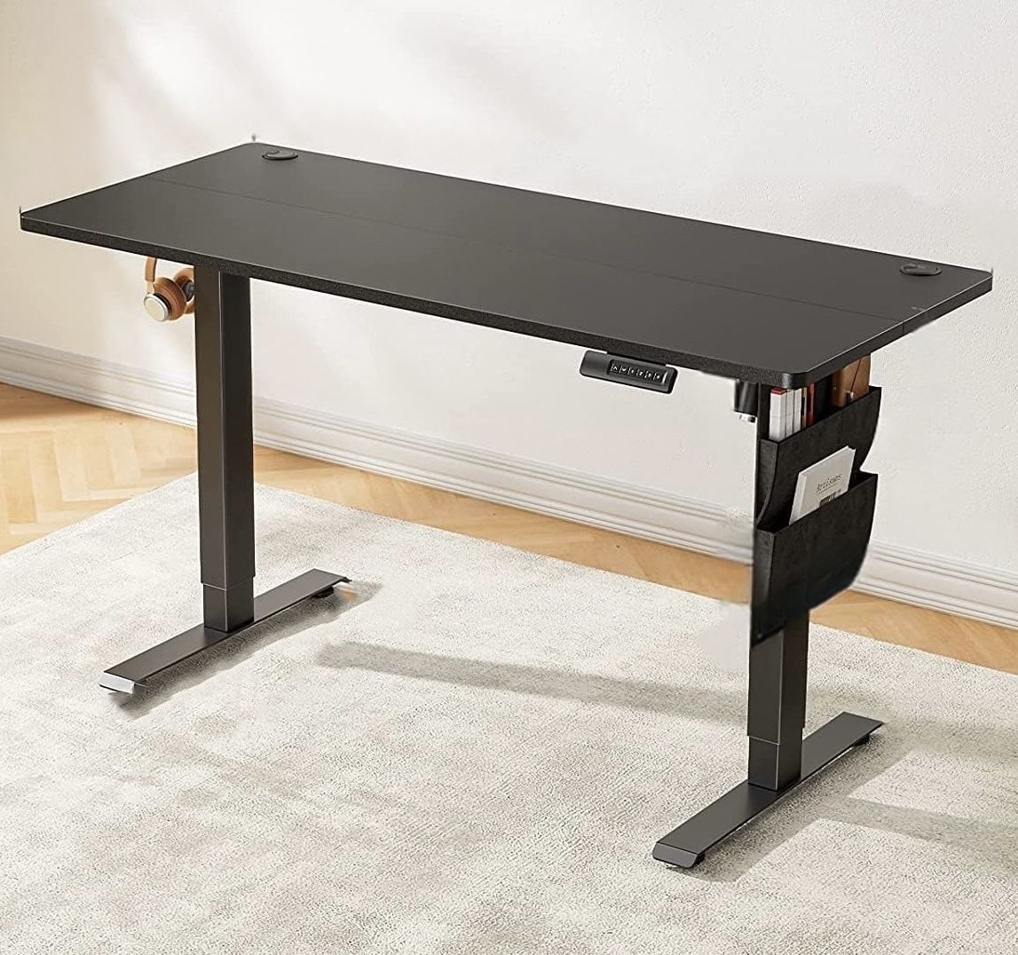 NEW 55โ Electric Standing Desk W/ Storage Bag & Headphone Hook, Adjustable Height, Electric Desk, Standing Desk !