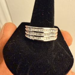 Natural diamond ring size 10 unisex / 0.5 Ctw solid 925 sterling silver