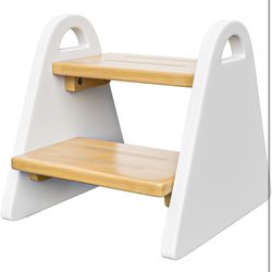 Brand new Toddler Step Stool, Wooden Step Stools for Kids, Kids Potty Training Stool with Handles, Rounded Corners Child Stepping Stool