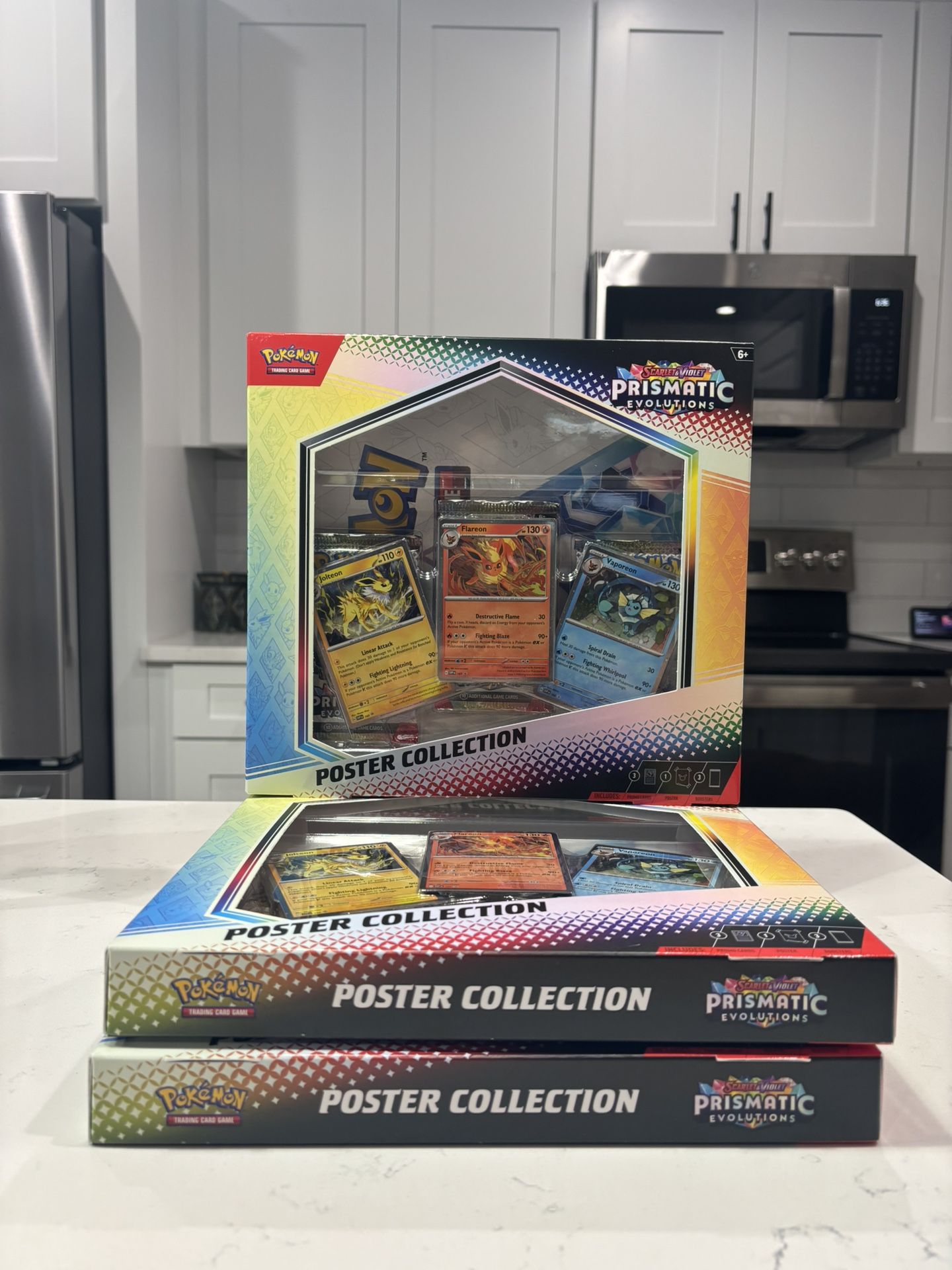 Pokemon TCG Scarlet & Violet Prismatic Evolutions Poster Collection Box - Lot Of 3