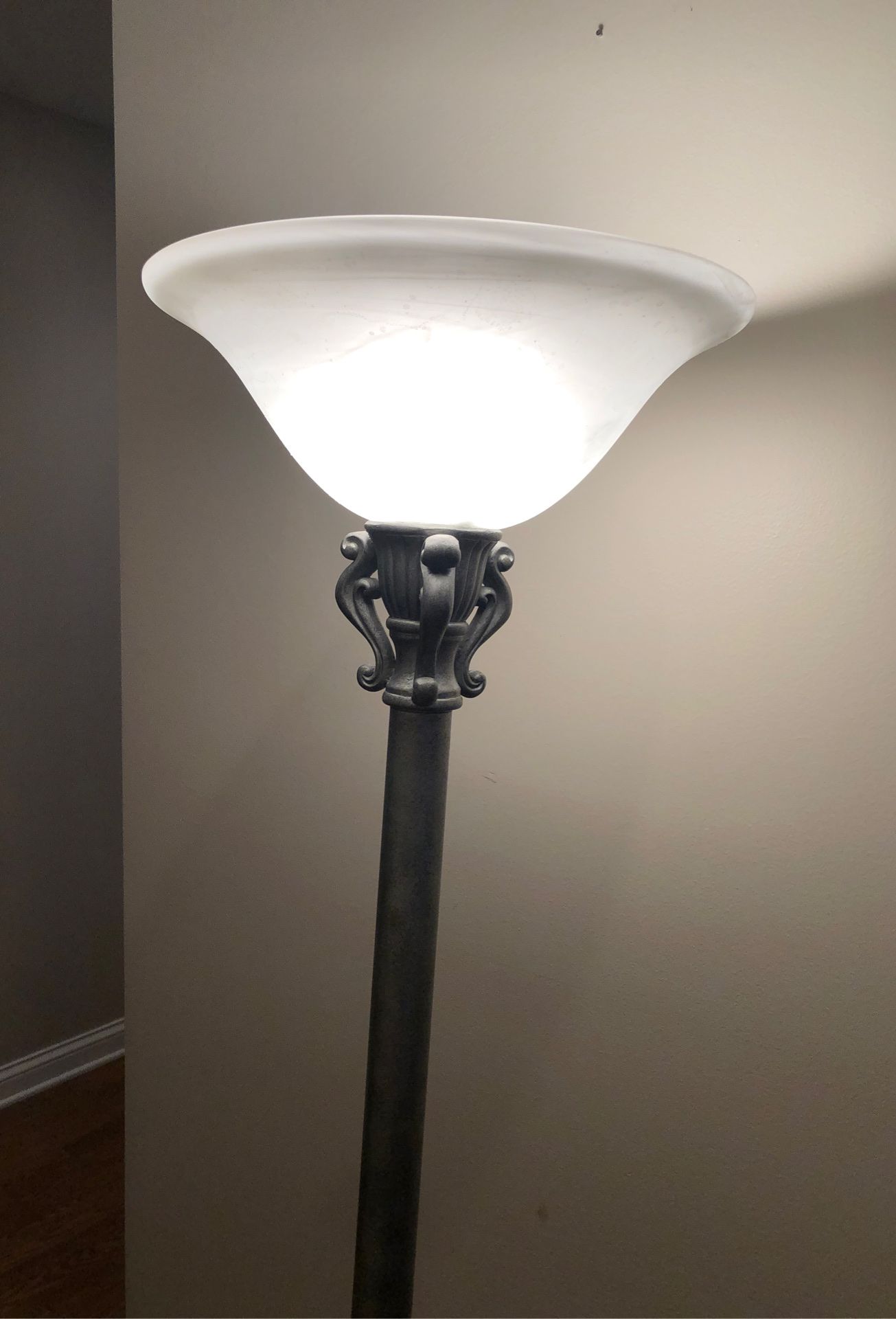 Brushed aluminum floor lamp 2 light settings 69” tall