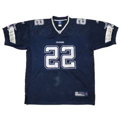 VINTAGE REEBOK DALLAS COWBOYS EMMITT SMITH JERSEY 2XL XXL BLUE STITCHED SEWN