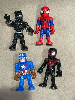 Marvel Playskool 5” Figure Black Panther, Spider-Man, Captain America Miles
