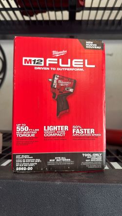 Milwaukee M12 FUEL 12V Lithium-Ion Brushless Cordless Stubby 1/2 in. Impact Wrench (Tool-Only)