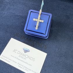 Cross Diamonds Real 2 Tone White And Yellow 14k Gold 