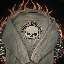 Harley Davidson Grey Jacket wit skull on the back