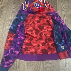 Bape Color Camo Crazy Shark Full Zip Hoodie