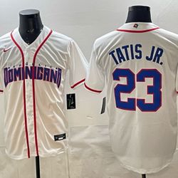 Dominican Republic #23 Fernando Tatis Jr. WBC White Jersey - Stitched - All Sizes (SHIPPING ONLY)