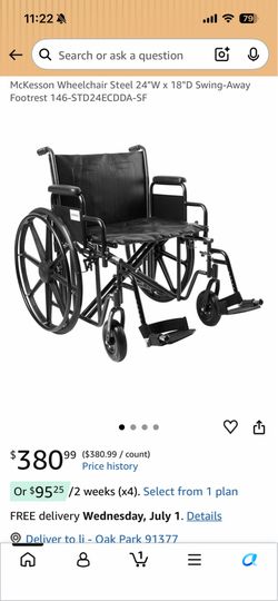 Brand New 24” McKesson Wheelchair