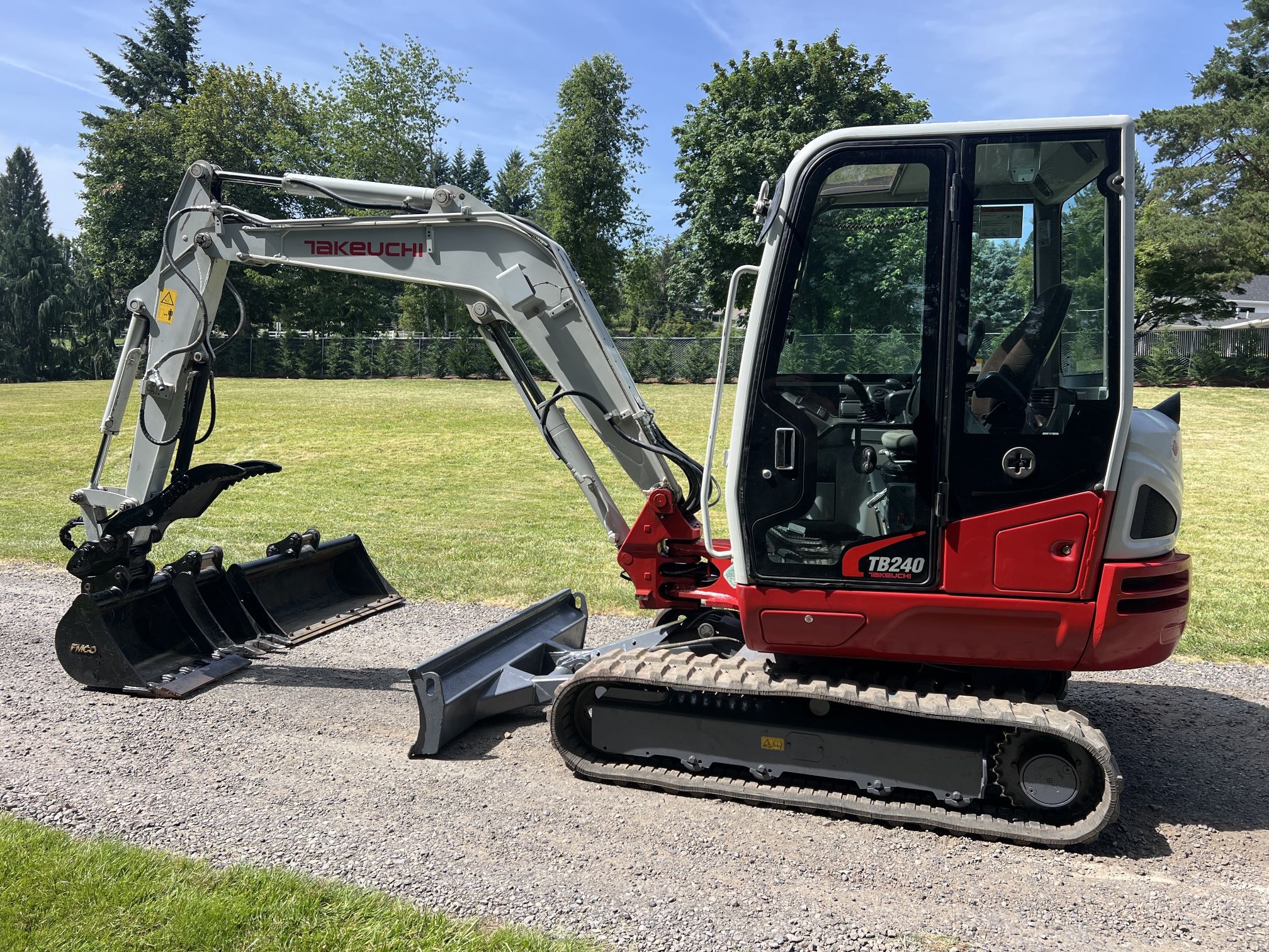 2019 Takeuchi TB240 Excavator - 3 Buckets - 3,083 Hours - Full Cab