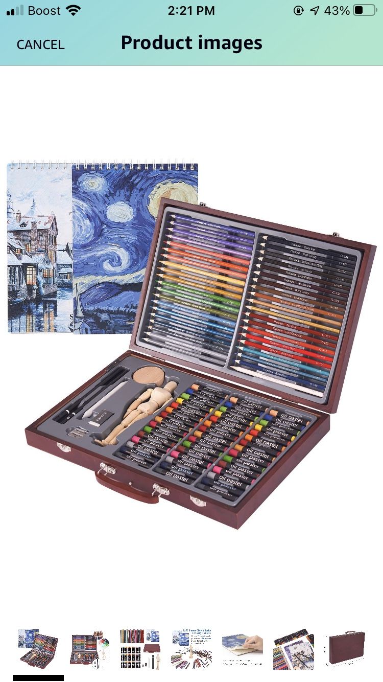 4.8 out of 5 stars 104 Reviews COOL BANK 93 Piece Deluxe Art Creativity Set with 2 x 50 Page Drawing Pad, Art Supplies in Portable Wooden Case-Painti