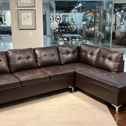 New ⭕$30 Down Payment Finance ▪️▪️Barrington Brown 2 Piece Sectional with Chaise 