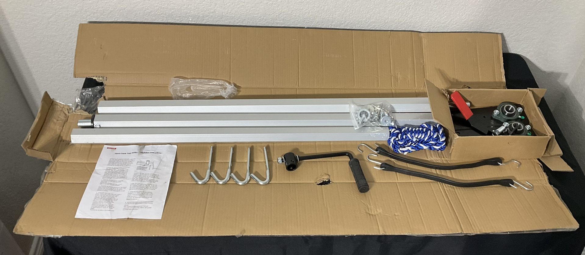 Mytee Products Manual Cab Level Hand Crank Tarp Roller Kit for Dump Trucks Trash Hauler with No Tarp