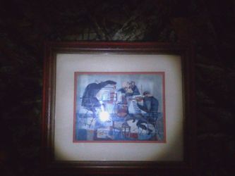 Georges Schreiber Signed Lithograph Trio Mid Century Framed Musician Art Print