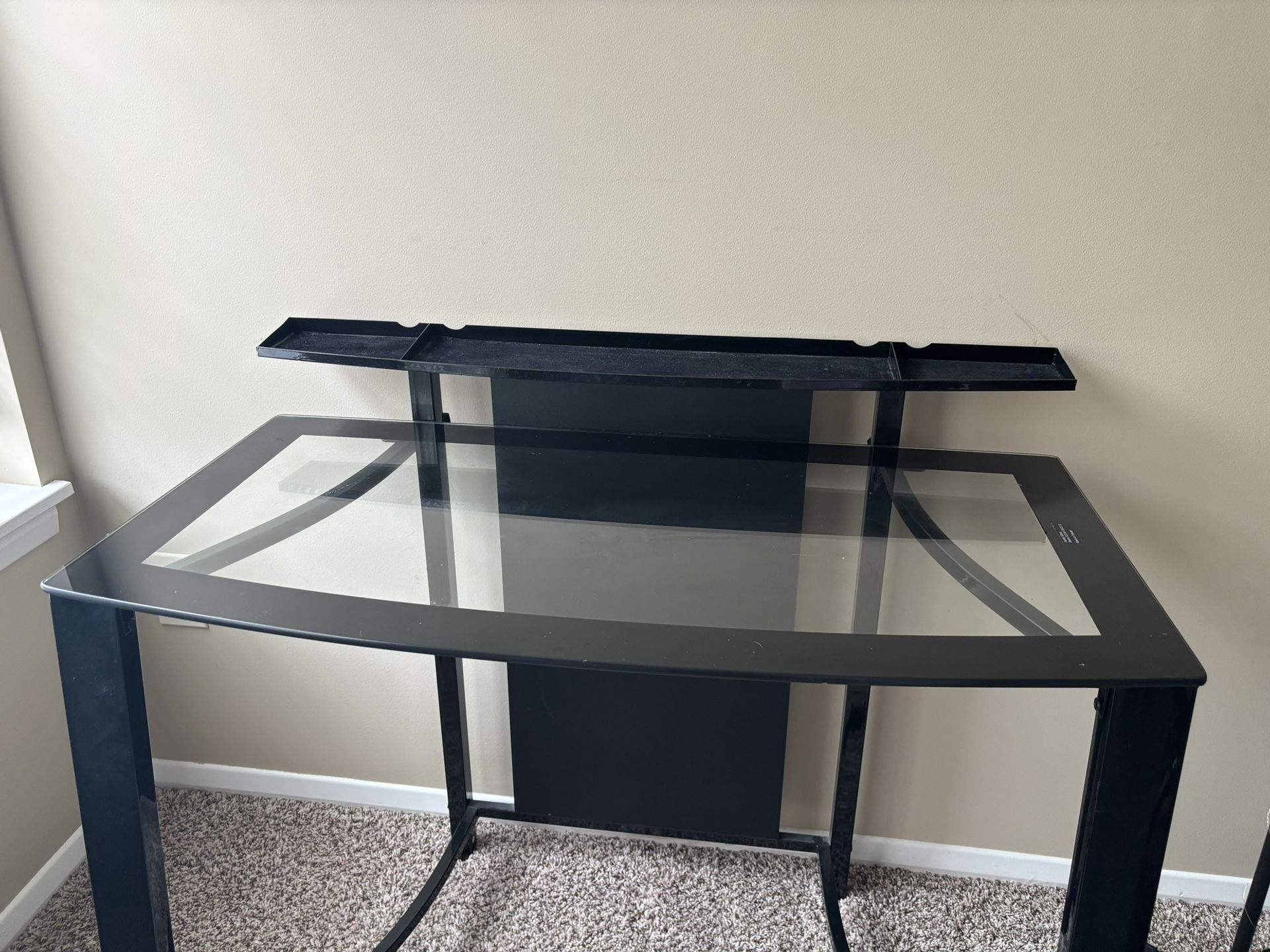 Glass And Metal Black Desk
