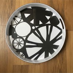 Black And White Bicycle Wheel Tray 