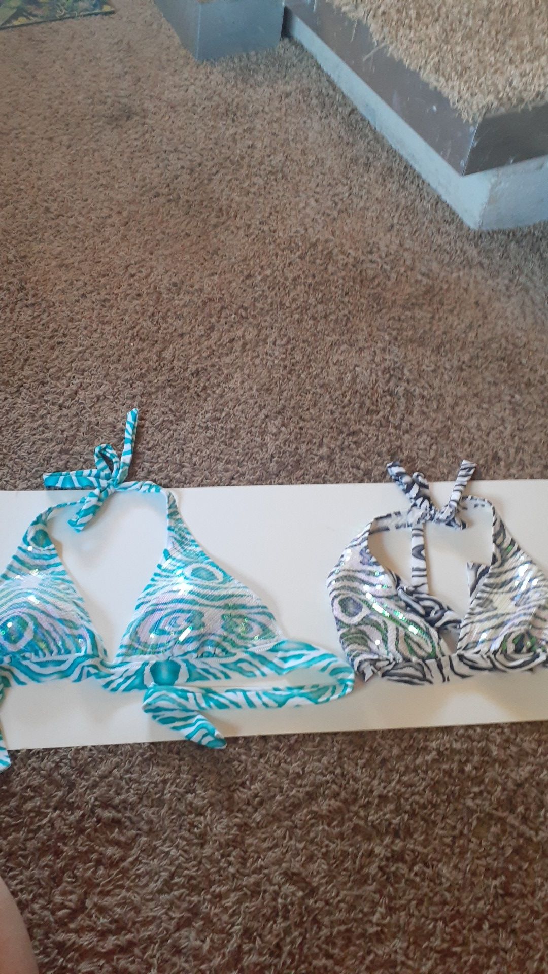 New Vanity Bikini Tops Only Size XL $8 each Both $15
